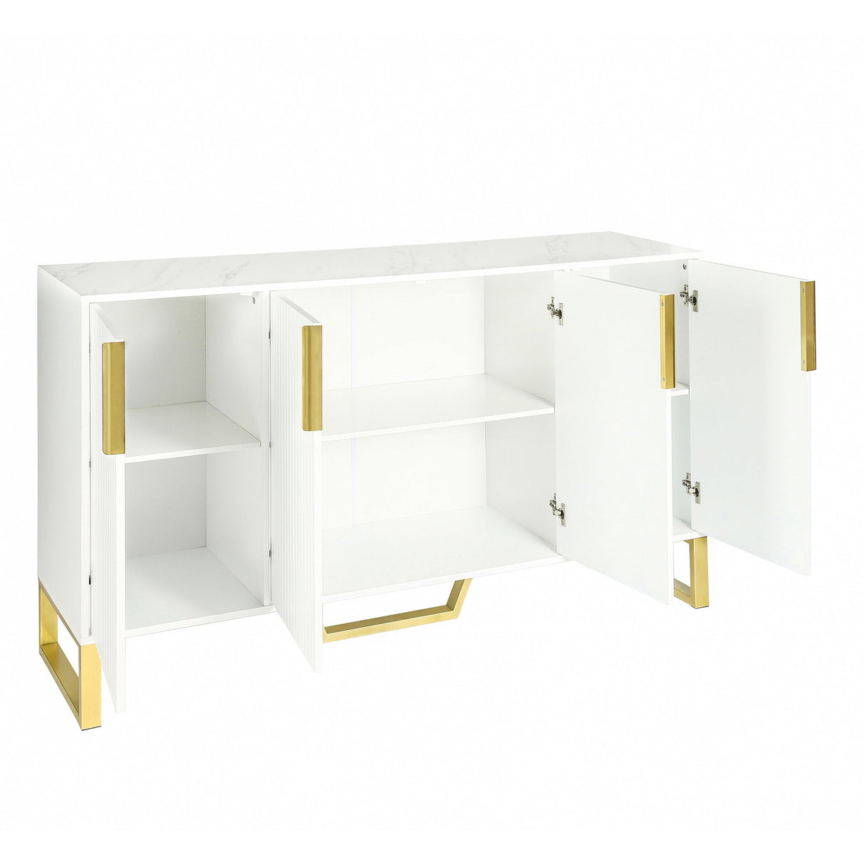 Jack Kitchen Sideboard with Four Doors, Metal handles and Legs and Adjustable Shelves Kitchen - Pier 1