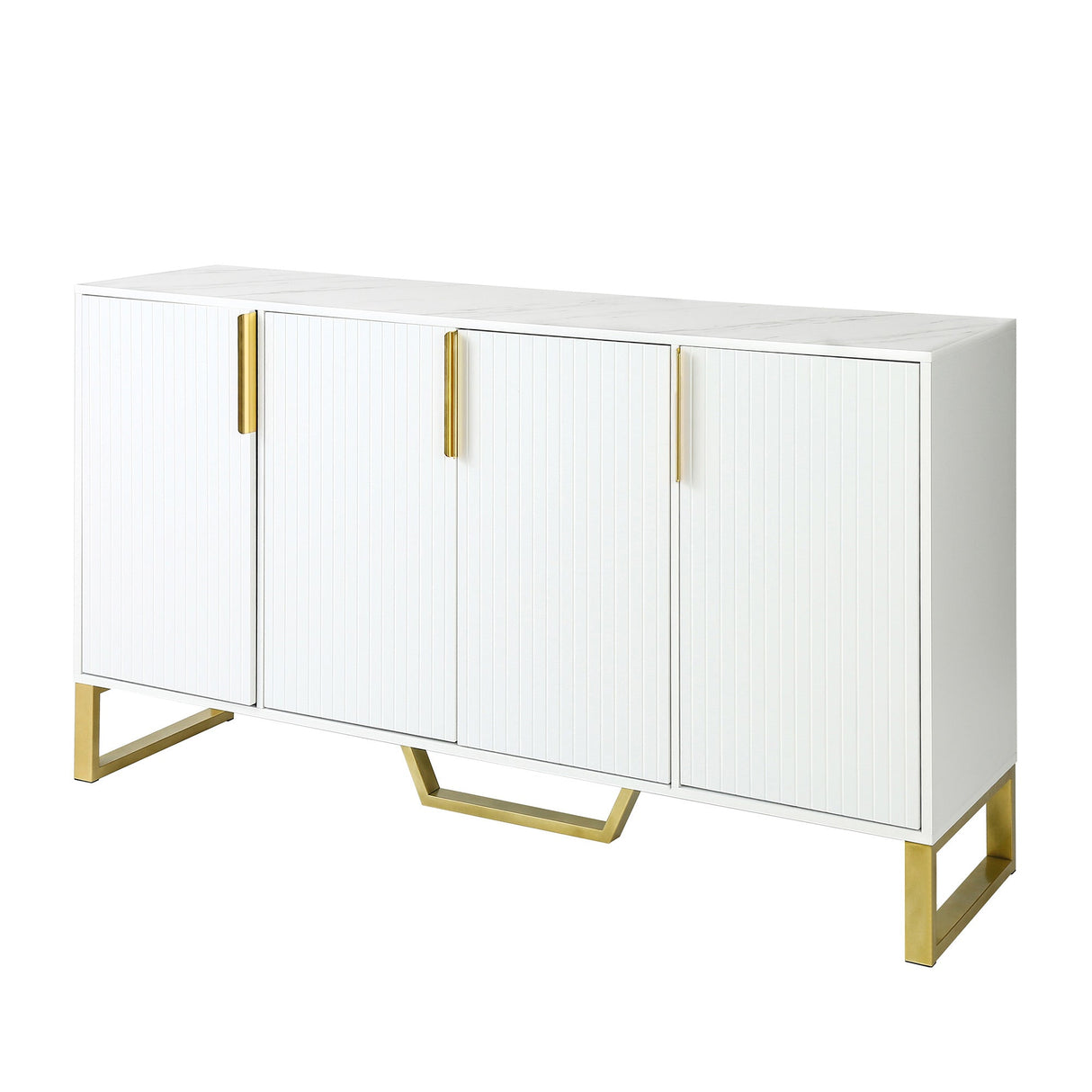 Jack Kitchen Sideboard with Four Doors, Metal handles and Legs and Adjustable Shelves Kitchen - Pier 1
