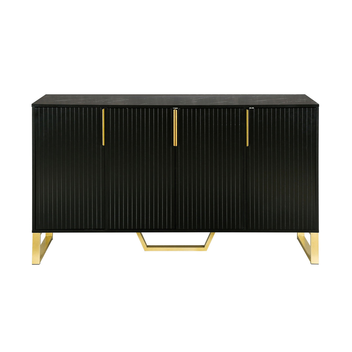 Jack Kitchen Sideboard with Four Doors, Metal handles and Legs and Adjustable Shelves Kitchen - Pier 1