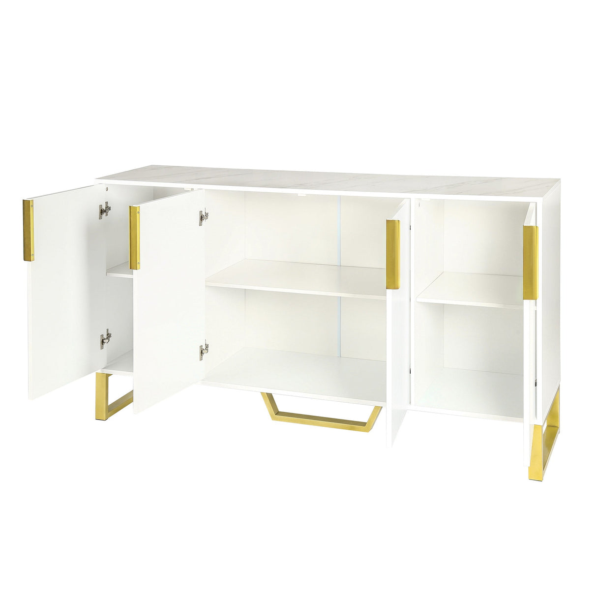 Jack Kitchen Sideboard with Four Doors, Metal handles and Legs and Adjustable Shelves Kitchen - Pier 1