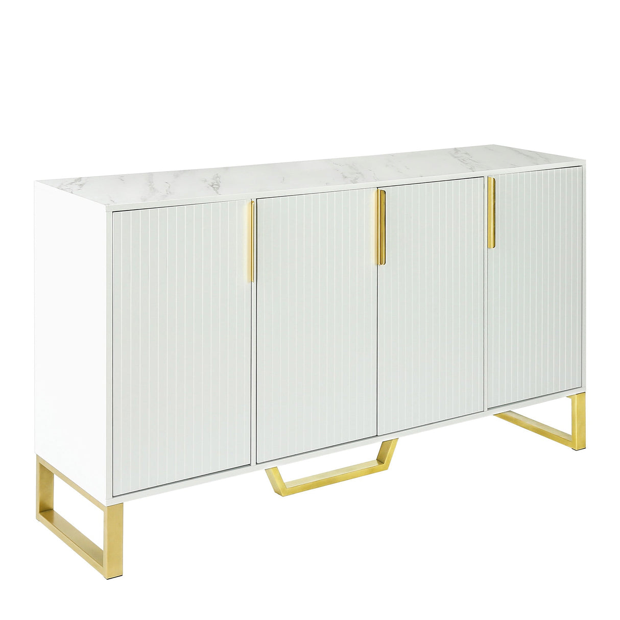 Jack Kitchen Sideboard with Four Doors, Metal handles and Legs and Adjustable Shelves Kitchen - Pier 1