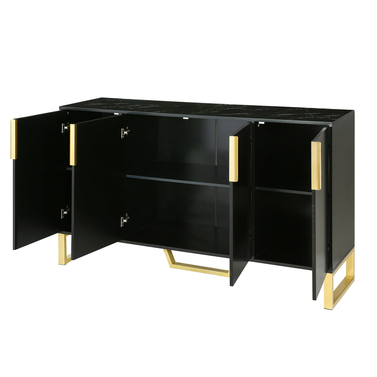 Jack Kitchen Sideboard with Four Doors, Metal handles and Legs and Adjustable Shelves Kitchen - Pier 1