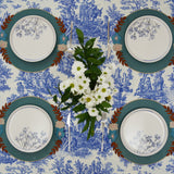 Jasmine Blue Round Faux Leather Placemats