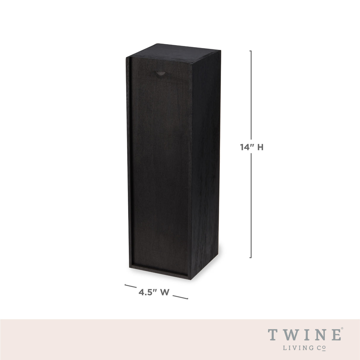 Black 1-bottle wooden wine box by twine living