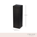 Black 1-bottle wooden wine box by twine living