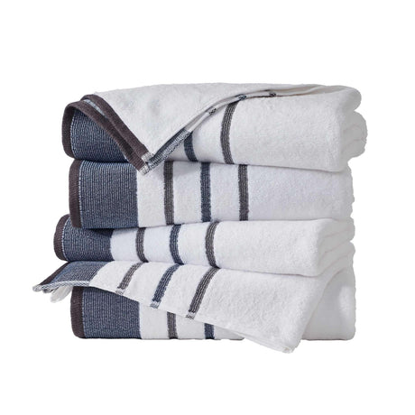 Decorative cotton stripe bath towel set - noelle collection