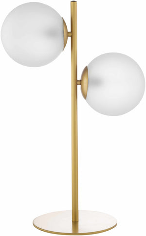Mustard Modern Table Lamp with glass details for bedside or console tables