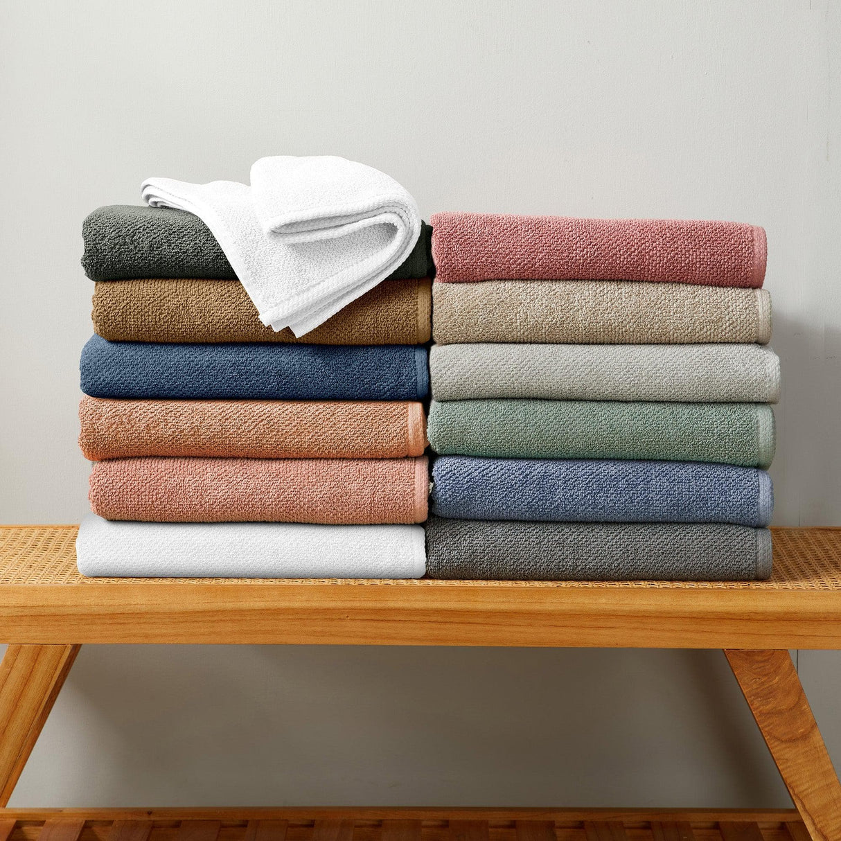 Cotton textured bath towel set - acacia collection