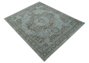 Jewel Custom Made Hand Knotted Traditional Design Brown Wool Area Rug