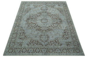 Jewel Custom Made Hand Knotted Traditional Design Brown Wool Area Rug
