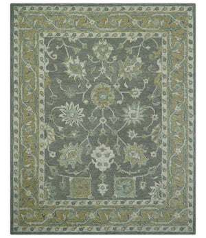 Jewel Custom Made Traditional Oushak Beige Hand Tufted Wool Rug
