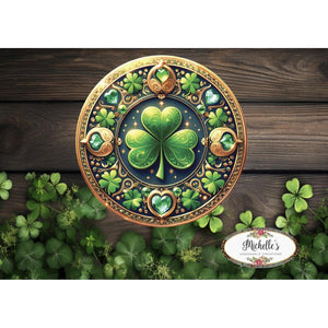 Jewel Saint Patrick Clover Sign - Wreath Enhancement