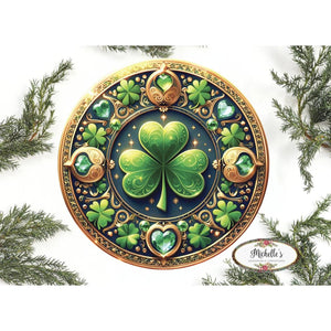 Jewel Saint Patrick Clover Sign - Wreath Enhancement
