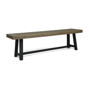 Acacia Outdoor Bench in Sandblast Finish