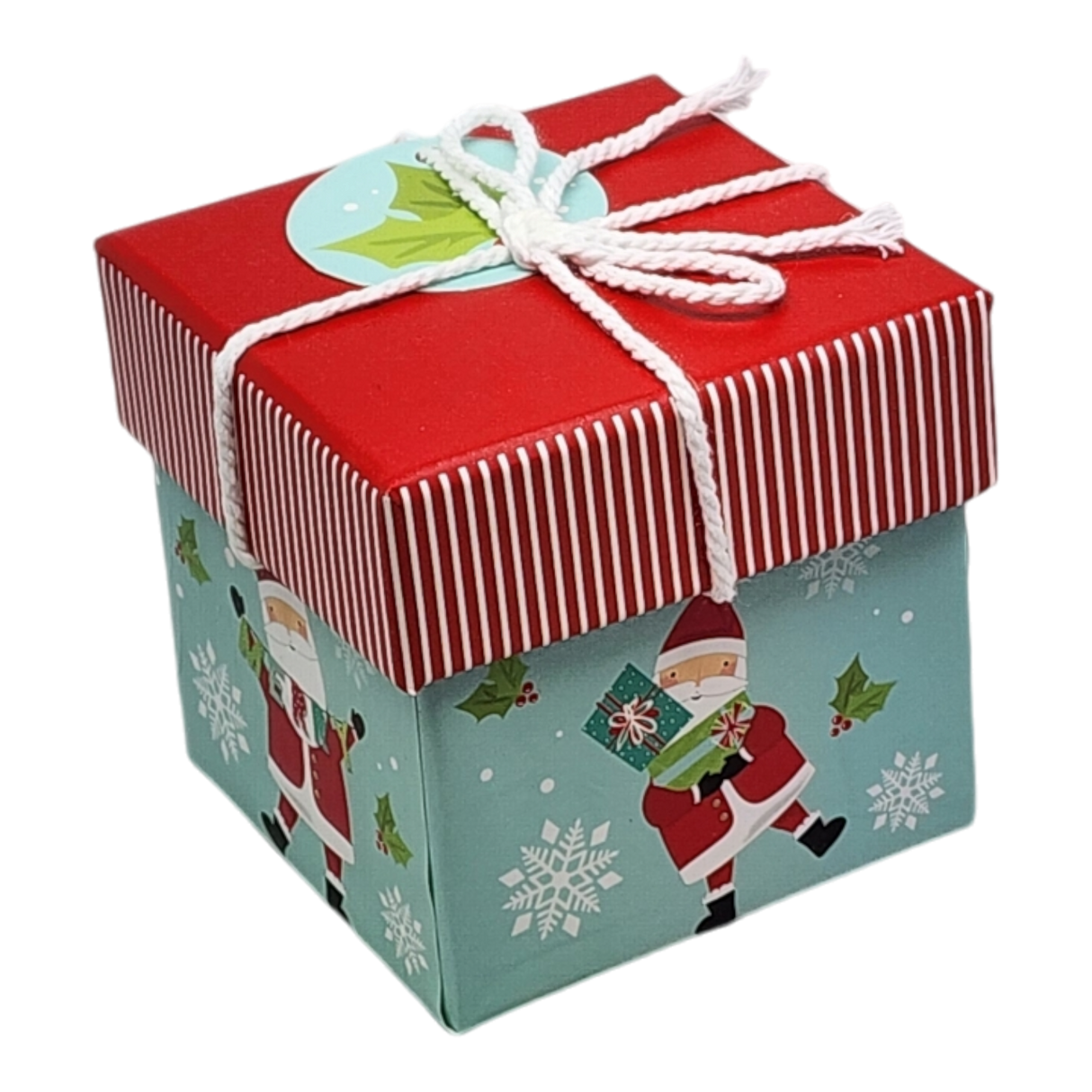 Gift Box Cube for Gift Cards - 3" x 3" - Santa