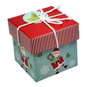 Gift Box Cube for Gift Cards - 3" x 3" - Santa
