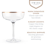 Copper rim crystal coupe set by twine®