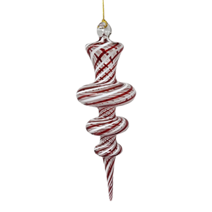 Peppermint Swirl - 3 Torus - Egyptian Glass Ornament