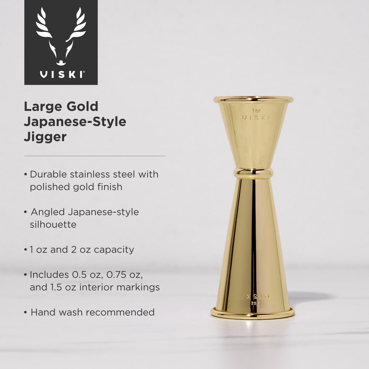 Belmont large makoto jigger in gold viski®