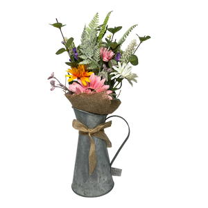 Daisy Flower in Metal Watering Can - 18" -