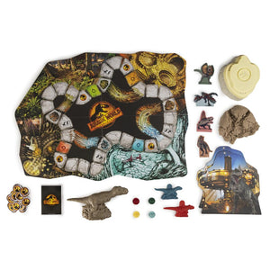 Jurassic World Dominion, Stomp N` Smash Board Game Sensory Dinosaur Toy with Kinetic Sand Jurassic Park Movie Family Game