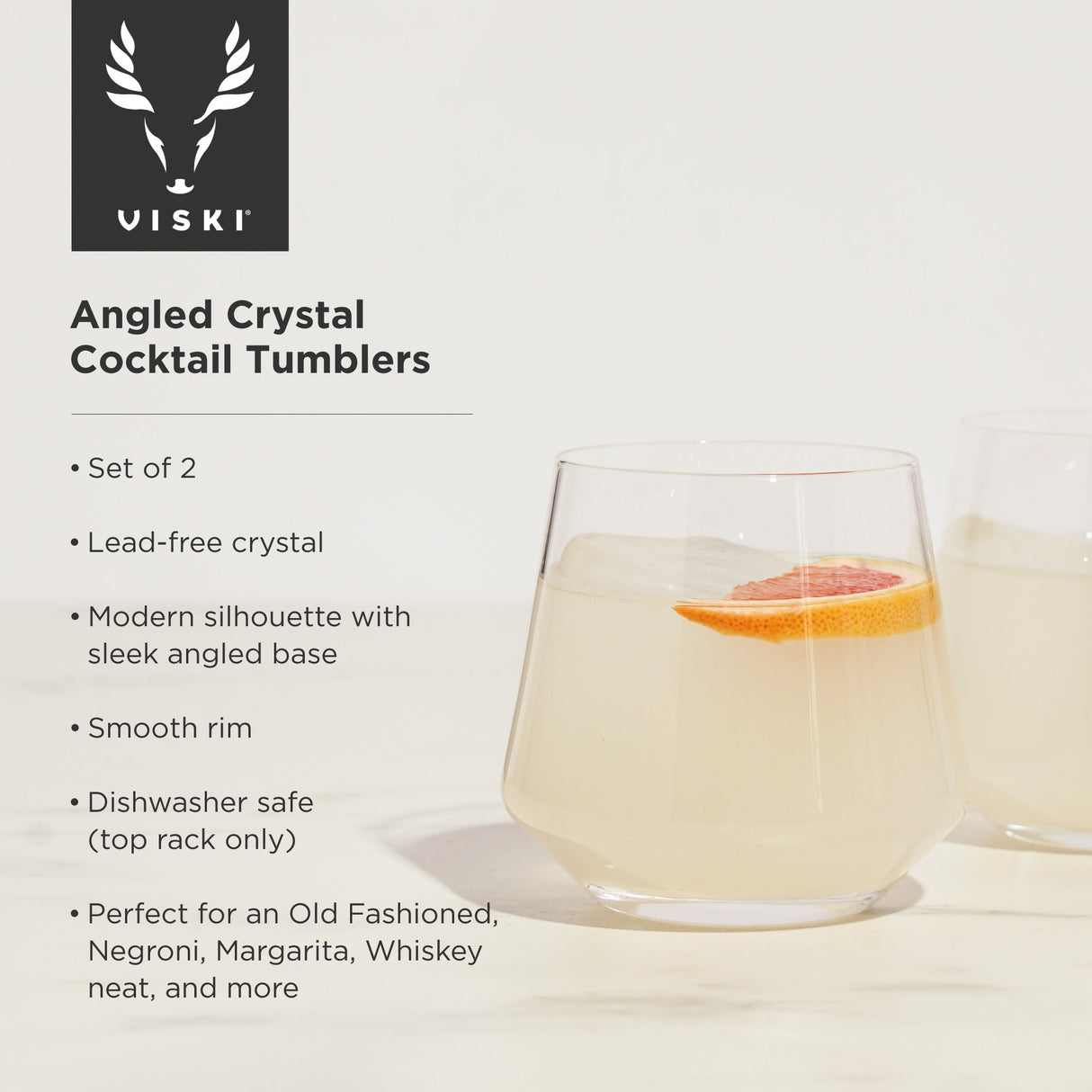 Raye crystal angled cocktail tumblers viski®