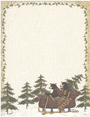 Computer Stationary - Bears in a Sleigh