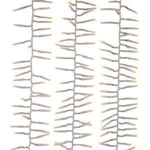 1000-Light Warm White LED Clear Wire Cluster Garland