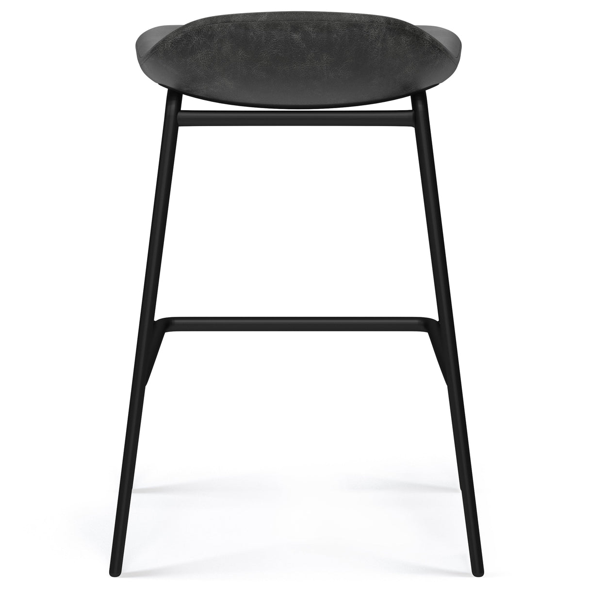 Horizons Faux Leather Stool with Padded Seat and Footrest, Set of 2
