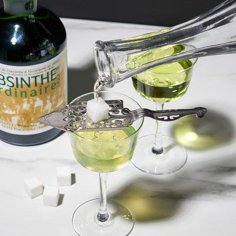 Absinthe-spoon-in-silver-viski®-Cocktail-Shakers-&-Tools