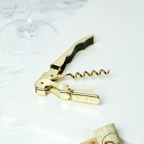 Belmont 24k signature double-hinged corkscrew in gold viski®