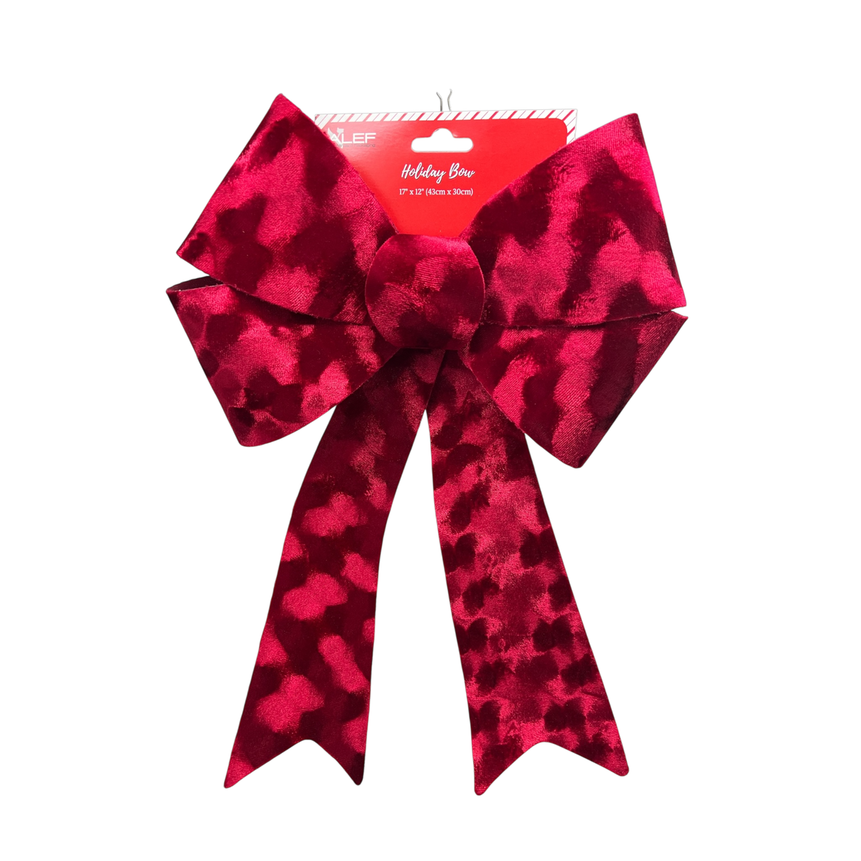Luxurious Deep Red Holiday Bow 17" x 12"