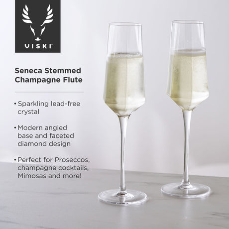 Seneca crystal champagne flutes viski®