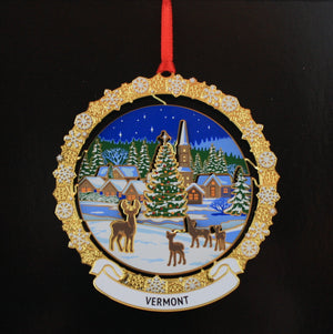 Peaceful Village Collectible Brass Ornament