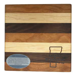 Vermont Artisan  Tri Color Routed Square Cutting Board