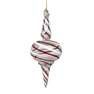 Peppermint Striped Spire Glass Ornament