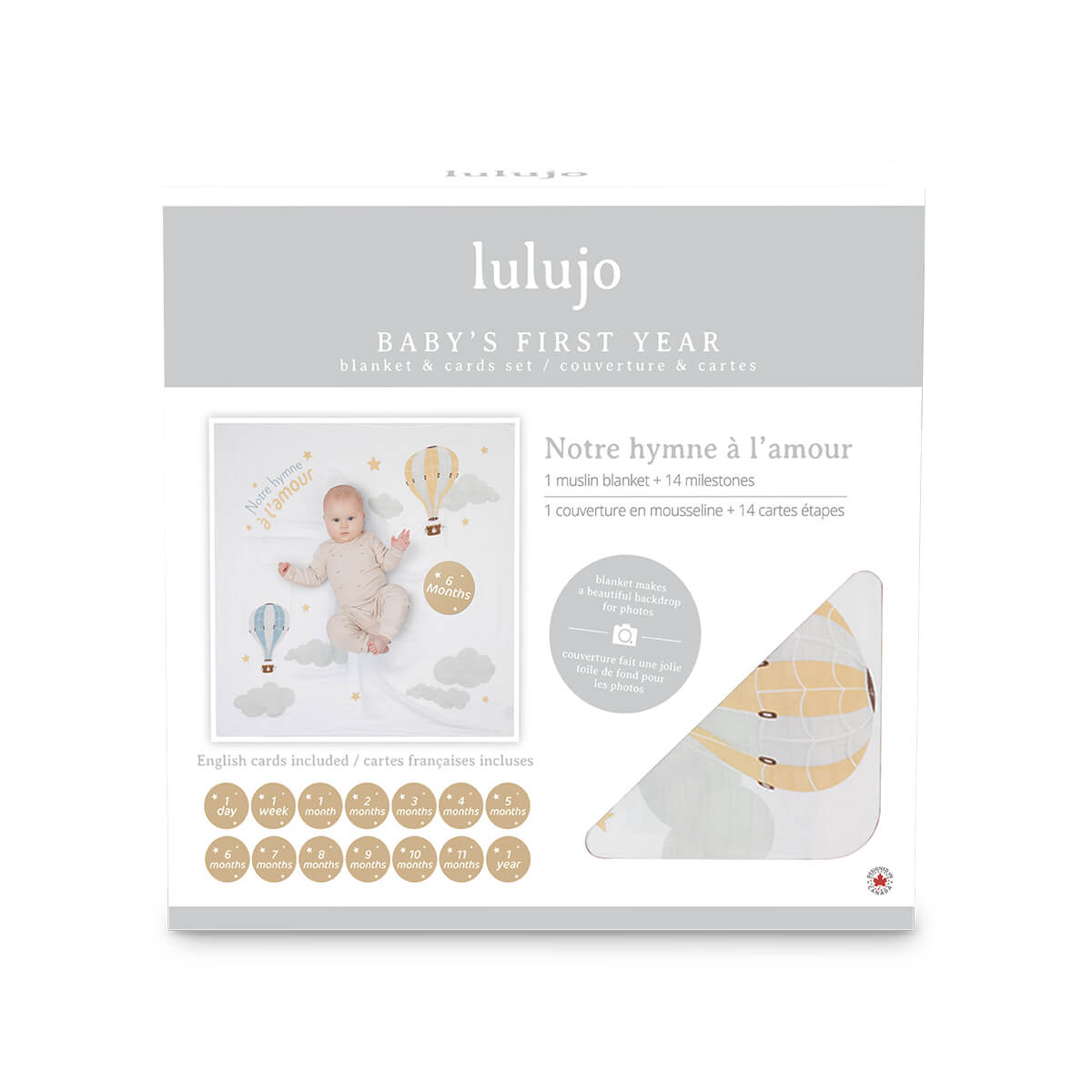 Babys First Year Blanket and Card Set Notre L'Hymne A L'Am