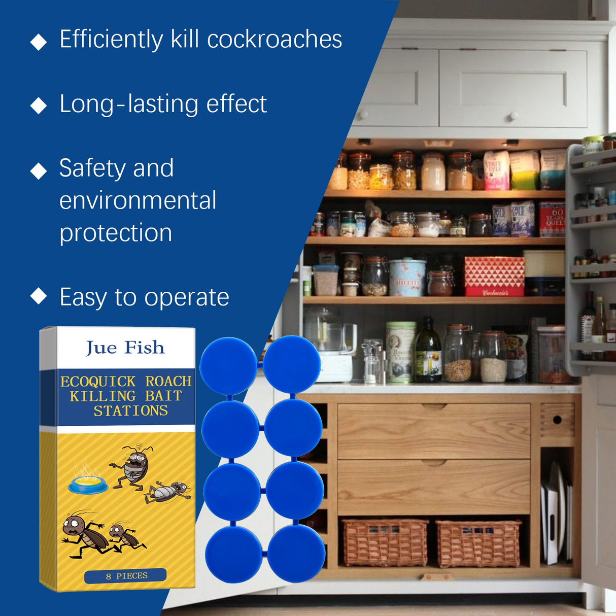 Cockroach Bait Station Paste 8pcs – Natural Formula, 90 Days Protection