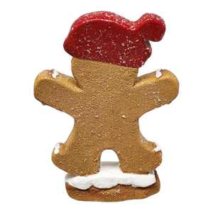 Gingerbread Cookie Figurine - Santa Hat Boy