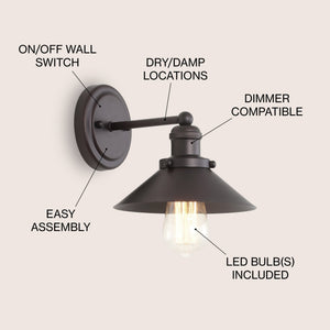 July 1 - light metal shade sconce - Tuesday Morning - Bathroom Vanity Lights