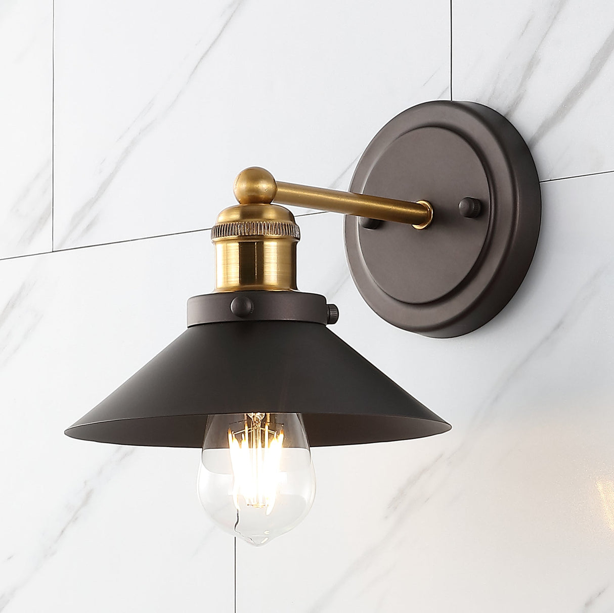July 1 - light metal shade sconce - Tuesday Morning - Bathroom Vanity Lights