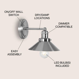 July 1 - light metal shade sconce - Tuesday Morning - Bathroom Vanity Lights