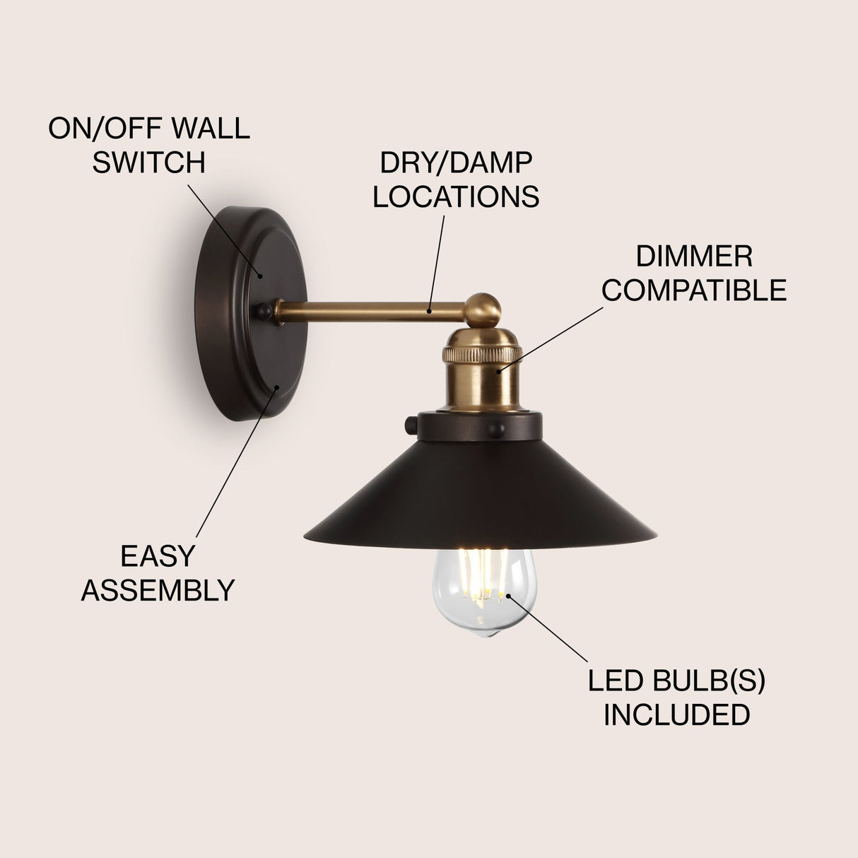 July 1 - light metal shade sconce - Tuesday Morning - Bathroom Vanity Lights