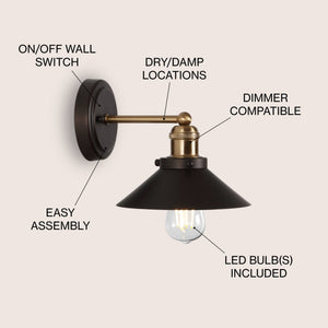 July 1 - light metal shade sconce - Tuesday Morning - Bathroom Vanity Lights