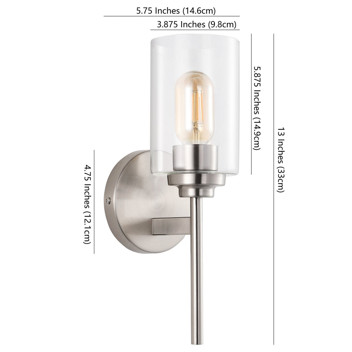 Juno 1 - light farmhouse industrial iron cylinder led sconce - Tuesday Morning - Wall Sconces