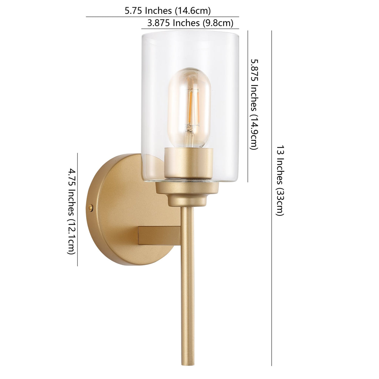 Juno 1 - light farmhouse industrial iron cylinder led sconce - Tuesday Morning - Wall Sconces