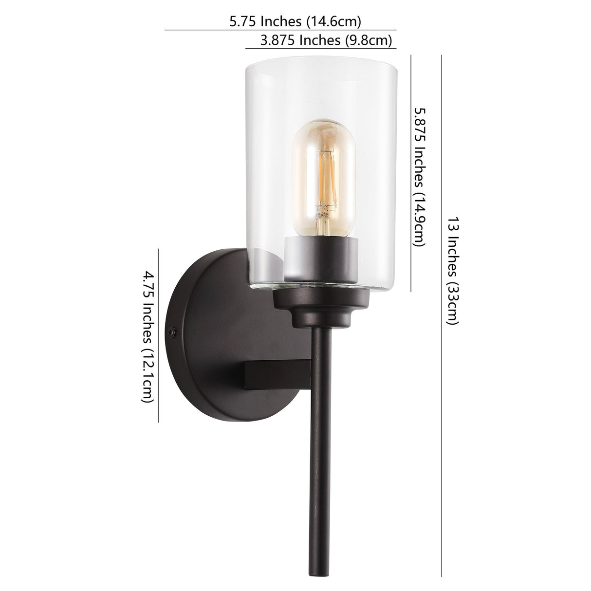 Juno 1 - light farmhouse industrial iron cylinder led sconce - Tuesday Morning - Wall Sconces