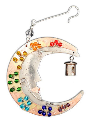 Rainbow Moon - Metal Ornament