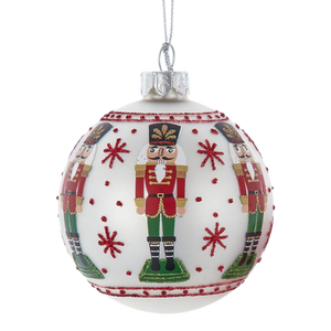 Glass Nutcracker Design Ball Ornaments - 4-Piece Set