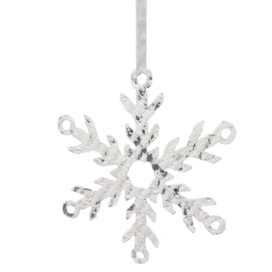 Flocked 7.5" Metal Snowflake -